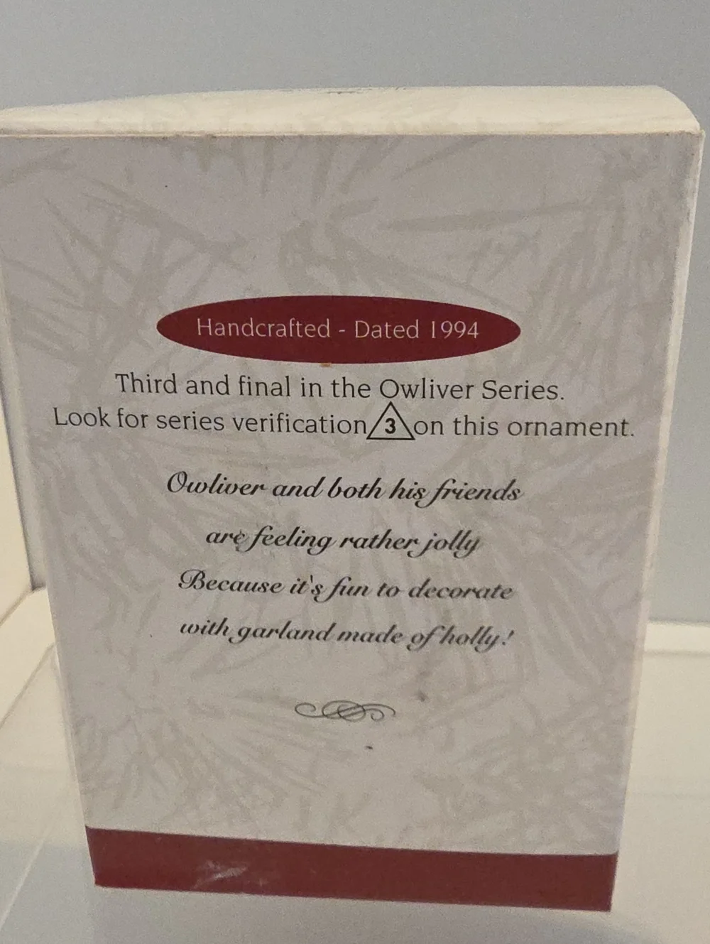 Vintage 1994 Hallmark Keepsake Owliver & Birds Christmas Ornament